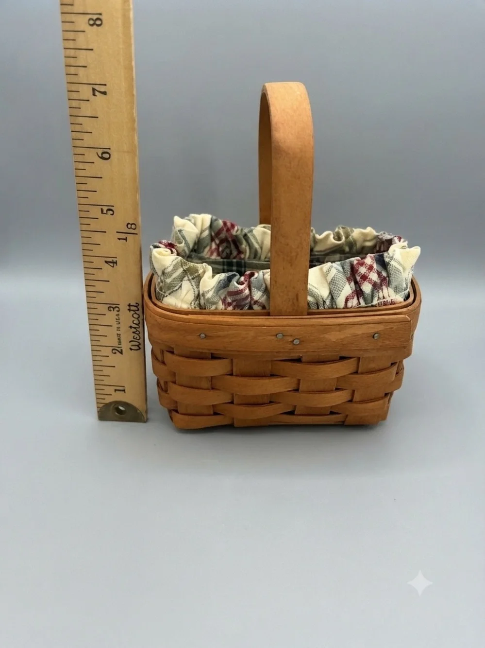 Longaberger Horizon of HopeBasket with Plaid Fabric Liner and Protecor